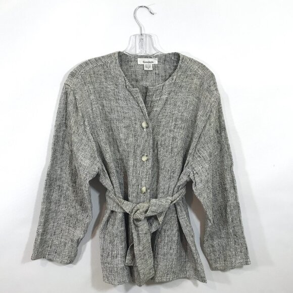 Vintage Wide Leg Trouser Pants and Belted Jacket Black White Women M, SANGAM - Picture 7 of 16